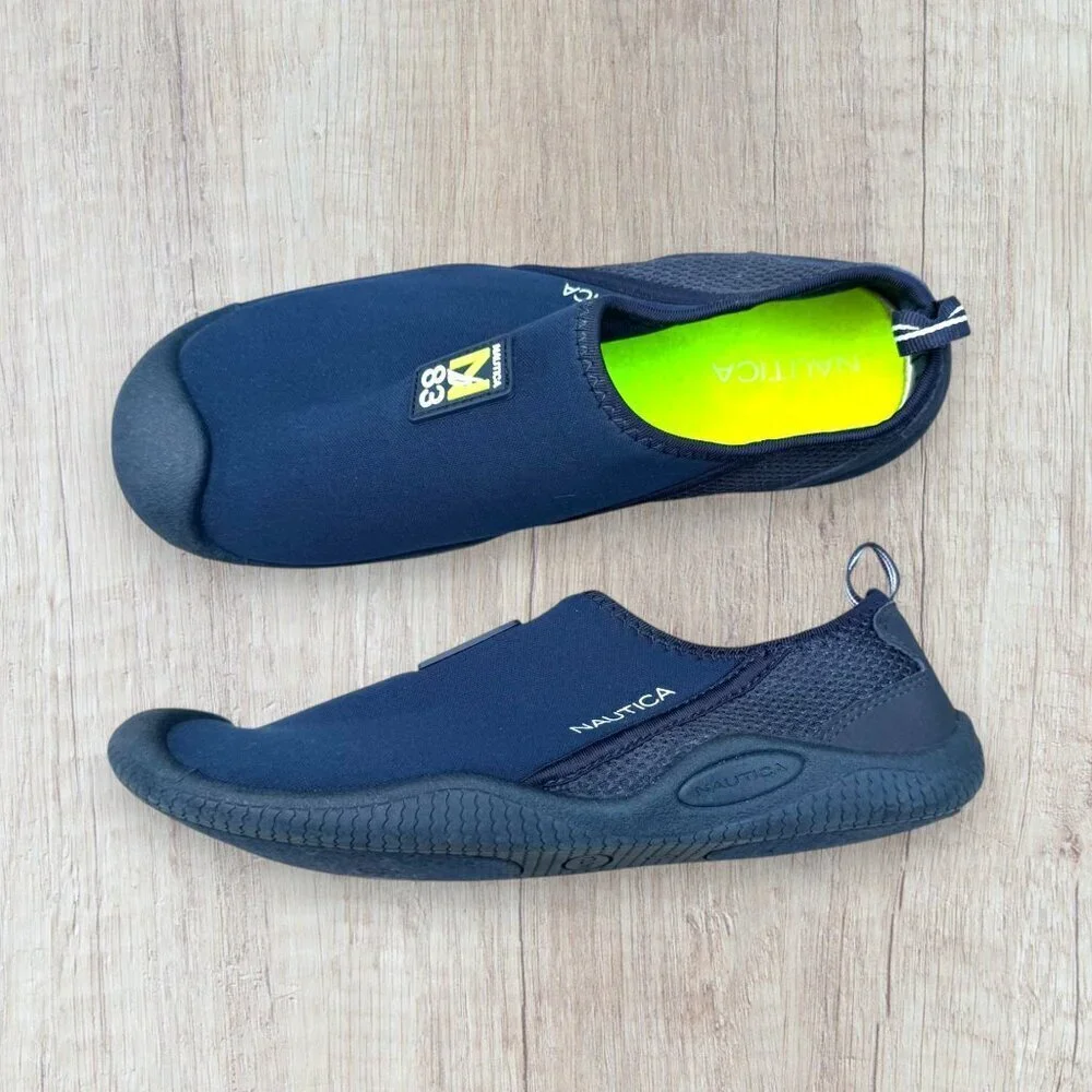 NAUTICA Navy Blue Beach Water Pool Neoprene Athletic Shoes Big Kids 5 / Womens 7